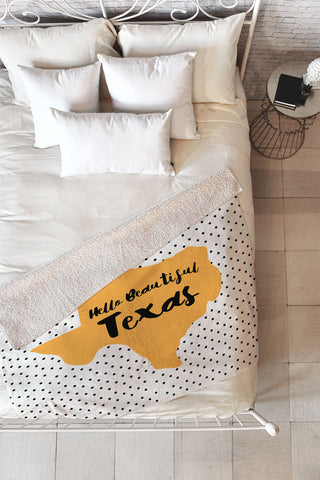 Allyson Johnson Hello beautiful Texas Fleece Throw Blanket