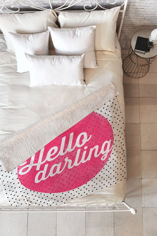 Allyson Johnson Hello Darling Dots Fleece Throw Blanket