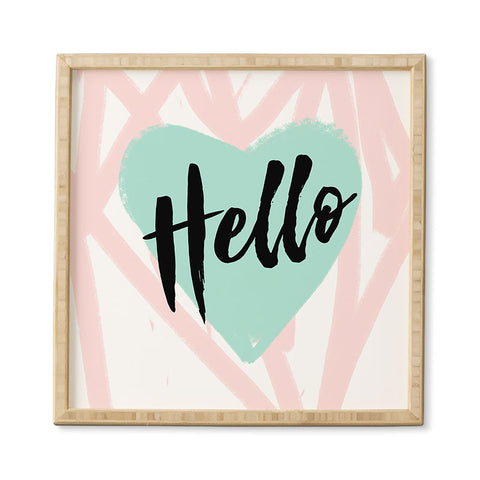 Allyson Johnson Hello Heart Mint Framed Wall Art