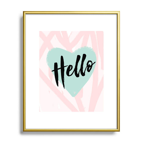 Allyson Johnson Hello Heart Mint Metal Framed Art Print