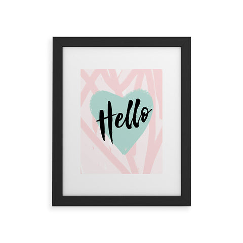 Allyson Johnson Hello Heart Mint Framed Art Print