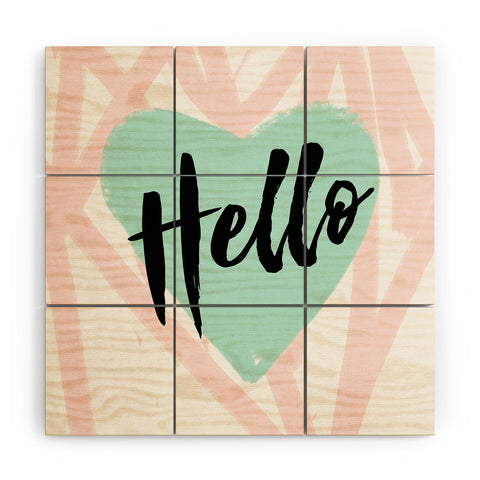 Allyson Johnson Hello Heart Mint Wood Wall Mural