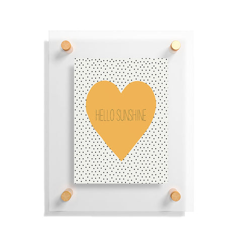Allyson Johnson Hello Sunshine Heart Floating Acrylic Print