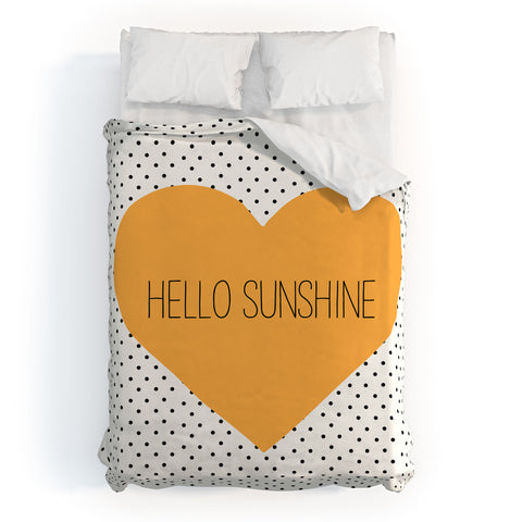 Allyson Johnson Hello Sunshine Heart Duvet Cover