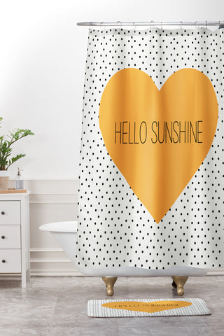Allyson Johnson Hello Sunshine Heart Shower Curtain And Mat
