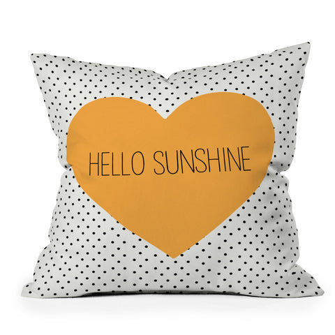 Allyson Johnson Hello Sunshine Heart Throw Pillow
