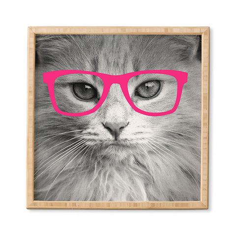 Allyson Johnson Hippest Cat Pink Framed Wall Art