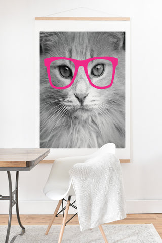 Allyson Johnson Hippest Cat Pink Art Print And Hanger