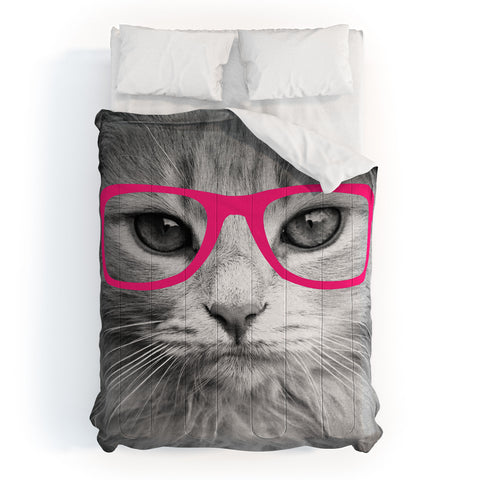 Allyson Johnson Hippest Cat Pink Comforter