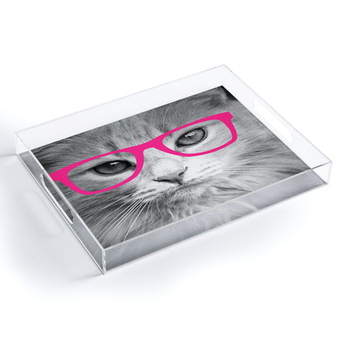 Allyson Johnson Hippest Cat Pink Acrylic Tray