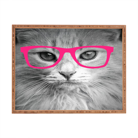 Allyson Johnson Hippest Cat Pink Rectangular Tray