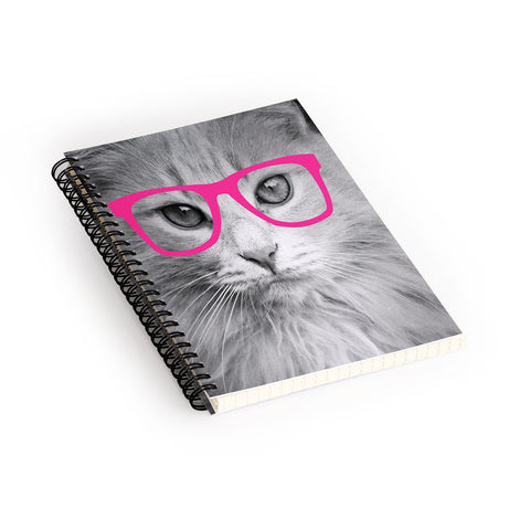 Allyson Johnson Hippest Cat Pink Spiral Notebook