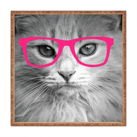 Allyson Johnson Hippest Cat Pink Square Tray