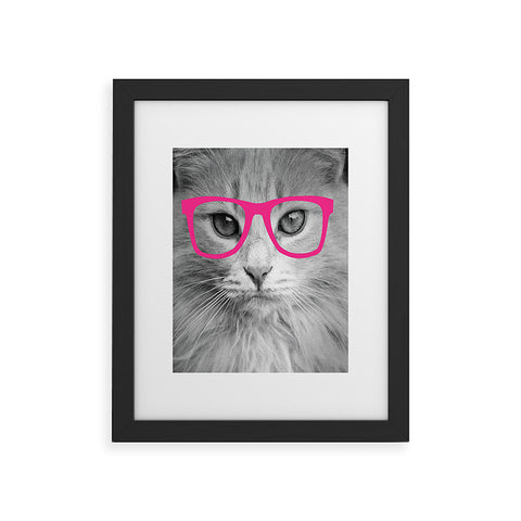 Allyson Johnson Hippest Cat Pink Framed Art Print