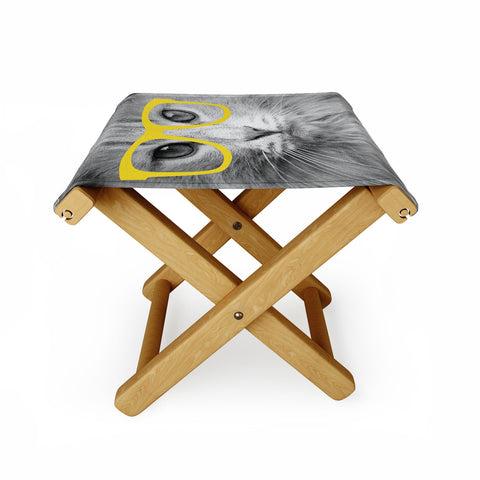 Allyson Johnson Hippest Cat Yellow Folding Stool