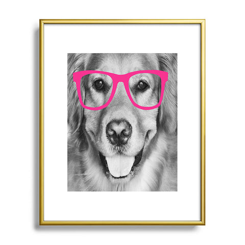 Allyson Johnson Hippest dog pink Metal Framed Art Print