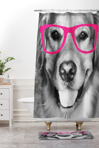 Allyson Johnson Hippest dog pink Shower Curtain And Mat