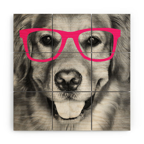 Allyson Johnson Hippest dog pink Wood Wall Mural