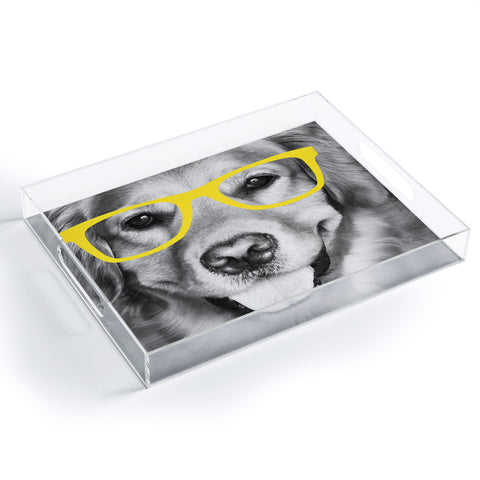 Allyson Johnson Hippest Dog Yellow Acrylic Tray