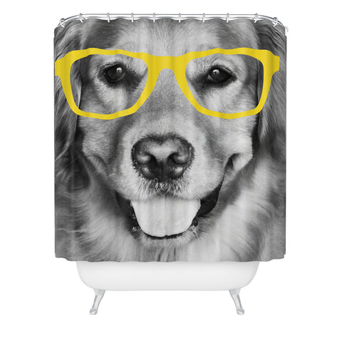 Allyson Johnson Hippest Dog Yellow Shower Curtain