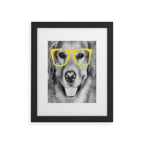 Allyson Johnson Hippest Dog Yellow Framed Art Print