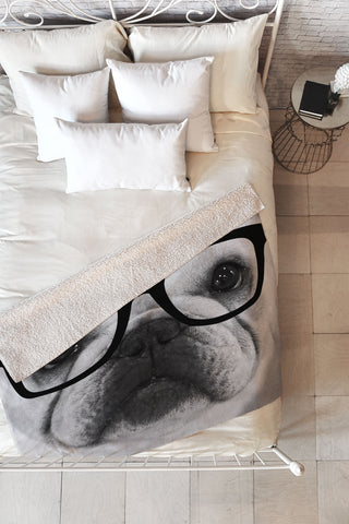 Allyson Johnson Hippest Frenchie Fleece Throw Blanket