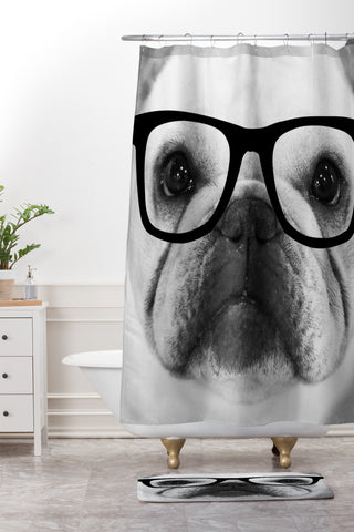 Allyson Johnson Hippest Frenchie Shower Curtain And Mat