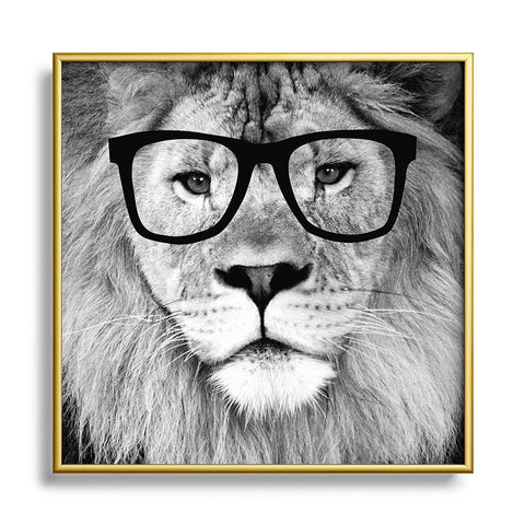 Allyson Johnson Hippest Lion Metal Square Framed Art Print