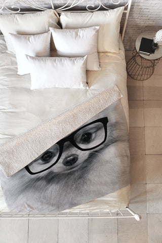 Allyson Johnson Hippest Pomeranian Fleece Throw Blanket