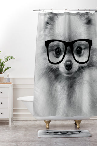 Allyson Johnson Hippest Pomeranian Shower Curtain And Mat