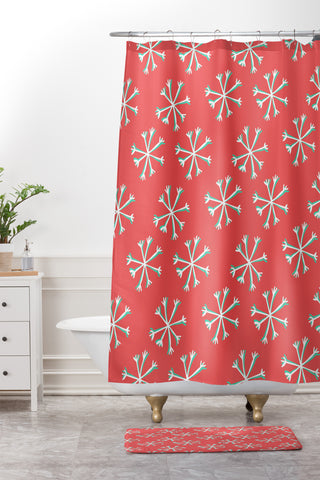 Allyson Johnson Holiday Snow Shower Curtain And Mat