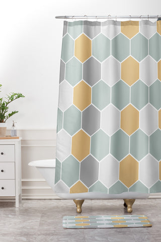Allyson Johnson Honey Comb 3 Shower Curtain And Mat