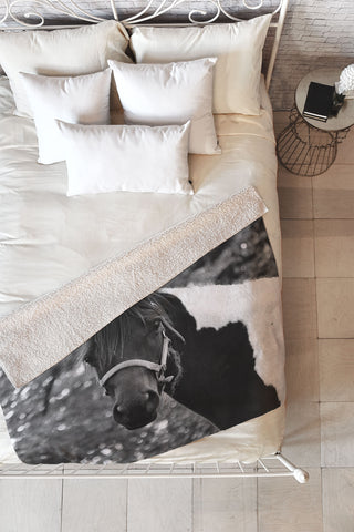 Allyson Johnson Horse Portrait Fleece Throw Blanket