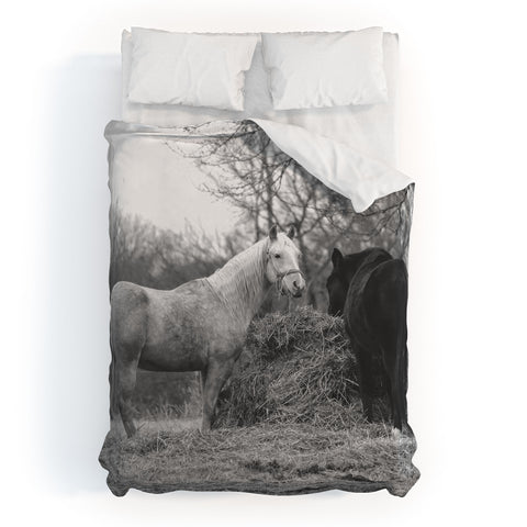 Allyson Johnson Horses Grazing Duvet Cover