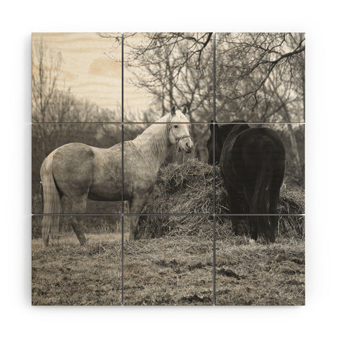 Allyson Johnson Horses Grazing Wood Wall Mural