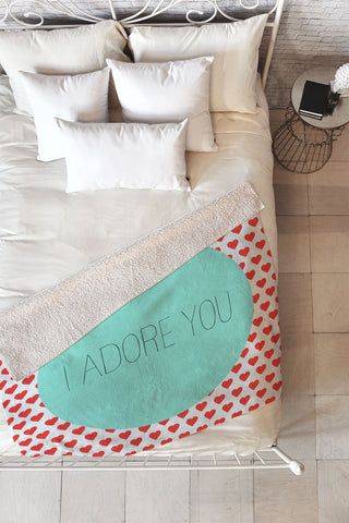 Allyson Johnson I Adore You Fleece Throw Blanket