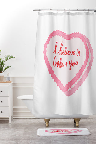 Allyson Johnson I believe in cake and you Shower Curtain And Mat
