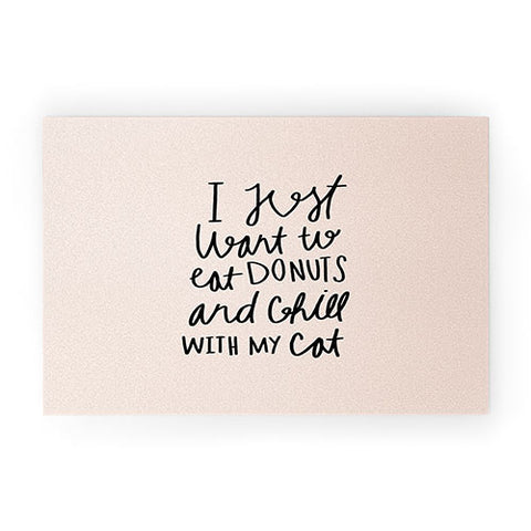 Allyson Johnson I just want to eat donuts and chill with my cat Welcome Mat