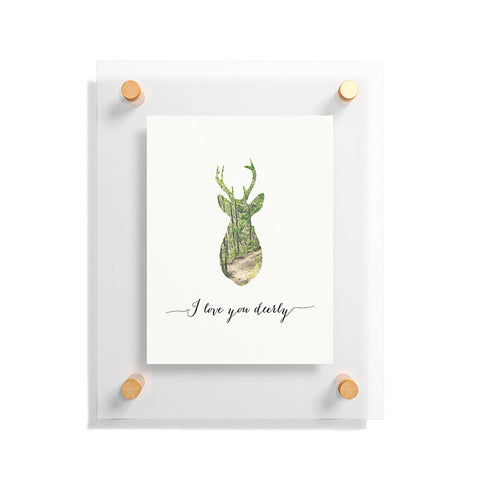 Allyson Johnson I Love You Deerly Silhouette Floating Acrylic Print