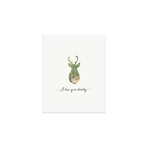 Allyson Johnson I Love You Deerly Silhouette Art Print