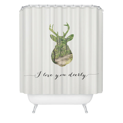 Allyson Johnson I Love You Deerly Silhouette Shower Curtain