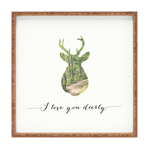 Allyson Johnson I Love You Deerly Silhouette Square Tray