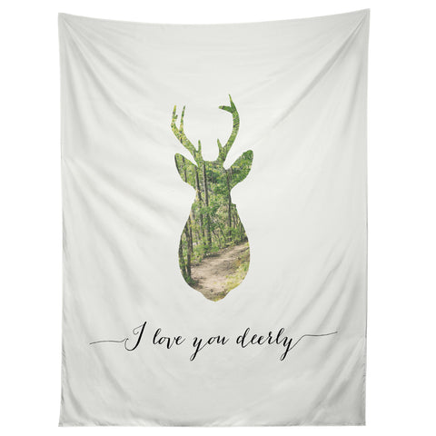 Allyson Johnson I Love You Deerly Silhouette Tapestry