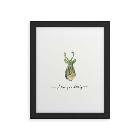 Allyson Johnson I Love You Deerly Silhouette Framed Art Print