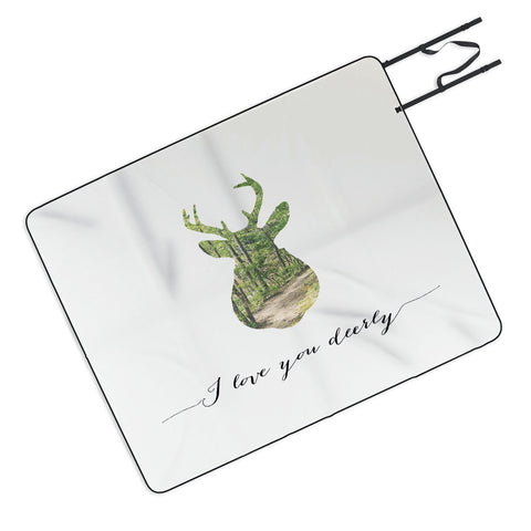 Allyson Johnson I Love You Deerly Silhouette Picnic Blanket