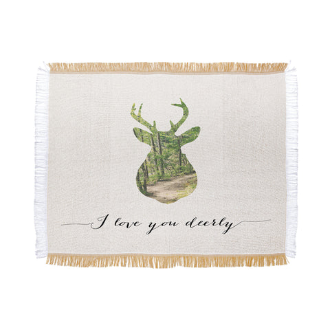 Allyson Johnson I Love You Deerly Silhouette Throw Blanket