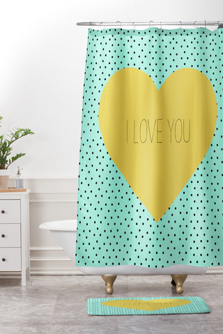 Allyson Johnson I Love You Shower Curtain And Mat