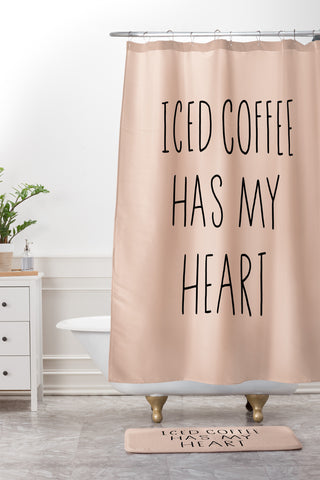 Allyson Johnson Iced coffee has my heart Shower Curtain And Mat