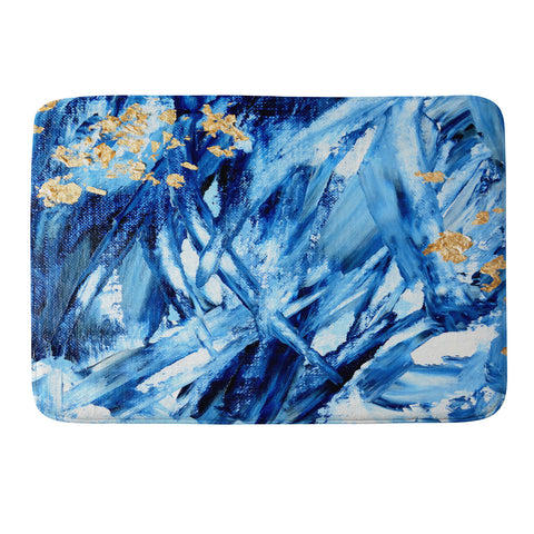 Allyson Johnson Indigo Abstract ll Memory Foam Bath Mat