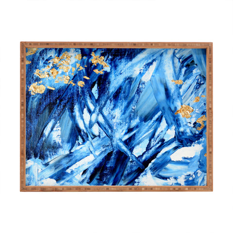 Allyson Johnson Indigo Abstract ll Rectangular Tray